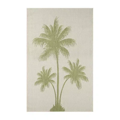 Lr Home Catherine Palm Trees Indoor Outdoor Rectangular Area Rug In Neutral