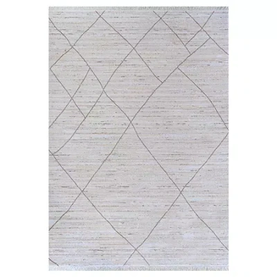 Couristan Diamante Geo Linear Indoor Rectangular Accent Rug In White