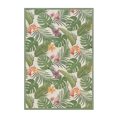 Couristan Flowering Fern Rectangular Rugs In Green