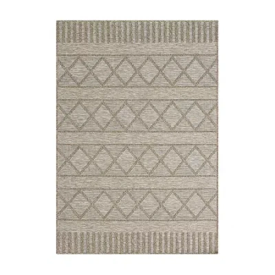 Lr Home Odette Contemporary Diamond Indoor Outdoor Rectangular Area Rug In Brown