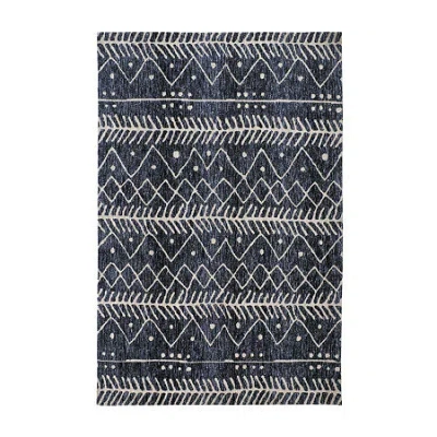 Weave & Wander Oliena Stripe Machine Made Indoor Rectangle Area Rugs In Blue