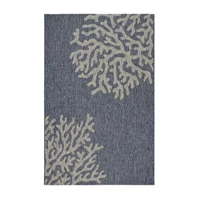 Lr Home Celeste Coastal Reef Indoor Outdoor Rectangular Area Rug In Blue