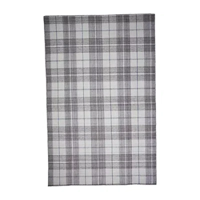 Weave & Wander Jens Plaid Flatweave Indoor Rectangle Accent Rugs In White