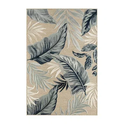 Lr Home Vanessa Botanical Hi-low Contemporary Indoor Outdoor Rectangular Area Rug In Multi