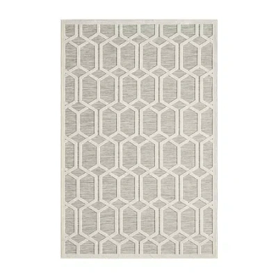 Lr Home Vanessa Geometric Hi-low Modern Indoor Outdoor Rectangular Area Rug In Gray