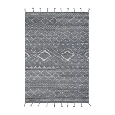 Couristan Inca Abstract Hand Knotted Indoor Rectangular Accent Rug In Gray