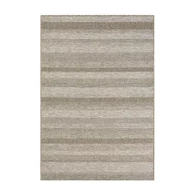 Lr Home Odette Modern Striped Indoor Outdoor Rectangular Area Rug In Neutral
