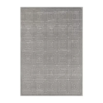 Lr Home Alina Ely Geometric Indoor Outdoor Rectangular Area Rug In Gray