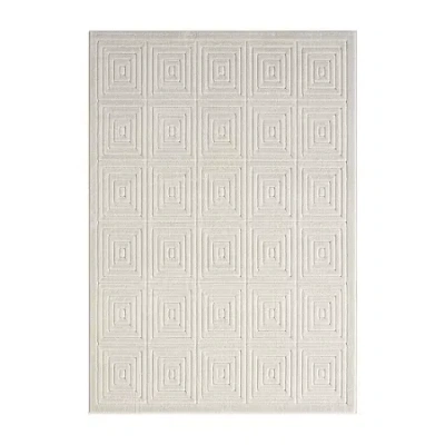 Lr Home Alina Ely Geometric Indoor Outdoor Rectangular Area Rug In White