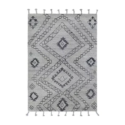 Couristan Andes Abstract Hand Knotted Indoor Rectangular Accent Rug In Gray