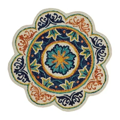 Lr Home Daisy Cas Medallion Hand Tufted Indoor Round Area Rug In Multi
