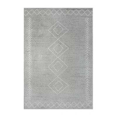 Lr Home Calixta Bien Diamond Stain Resistant Indoor Rectangular Area Rug In Gray
