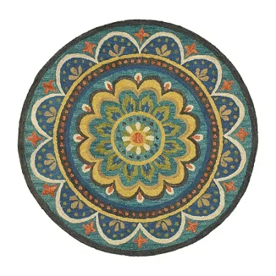 Lr Home Daisy Ray Floral Hand Tufted Indoor Round Area Rug In Multi