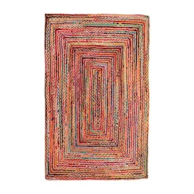 Lr Home Halen Dia Geometric Braided Stain Resistant Indoor Rectangular Area Rug In Multi