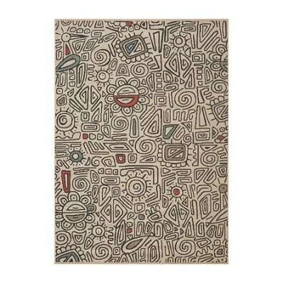 Lr Home Abstract Tribal Indoor Outdoor Rectangular Area Rug In Multi