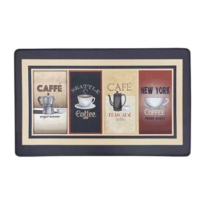 Achim Cozy Cafe Anti Fatigue 18"x30" Kitchen Mat In Brown
