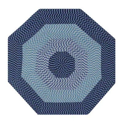 Better Trends Alpine Stripe Braided 4 X 4 Octagonal Accent Rug In Blue