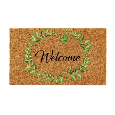 Calloway Mills Vine Wreath Outdoor Rectangular Doormat In Brown