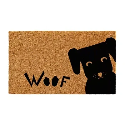 Calloway Mills Woof Outdoor Rectangular Doormat In Brown