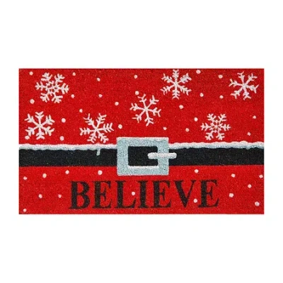 Calloway Mills Believe Outdoor Rectangular Doormat In Red