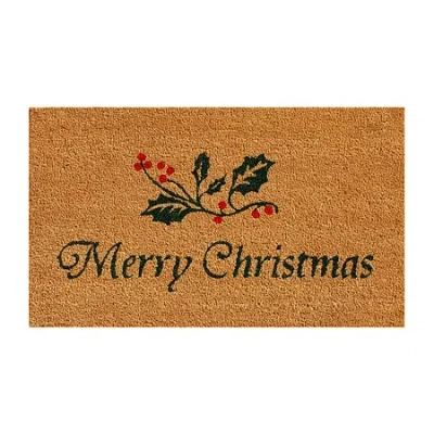 Calloway Mills Christmas Holly Outdoor Rectangular Doormat In Multi