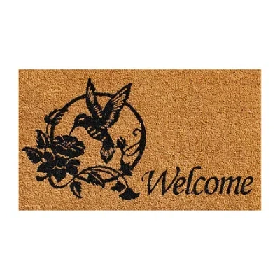 Calloway Mills Hummingbird Welcome Outdoor Rectangular Doormat In Black