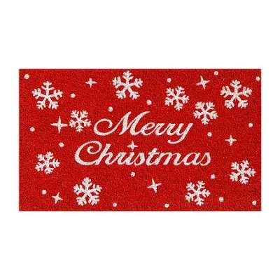 Calloway Mills Christmas Stars Outdoor Rectangular Doormat In Red