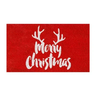 Calloway Mills Christmas Antlers Outdoor Rectangular Doormat In Multi