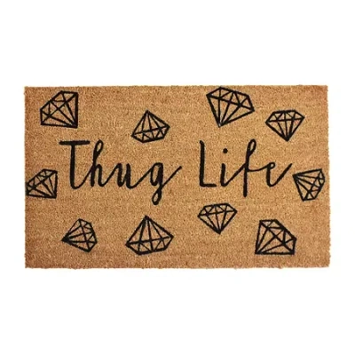 Calloway Mills Thug Life Outdoor Rectangular Doormat In Multi