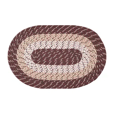 Better Trends Country Stripe Braided 4' X 6' Oval Area Rug In Brown