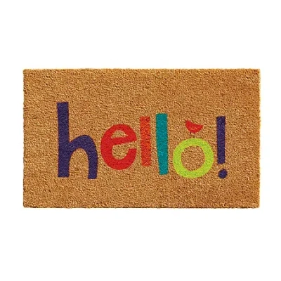 Calloway Mills Colorful Hello Outdoor Rectangular Doormat In Multi