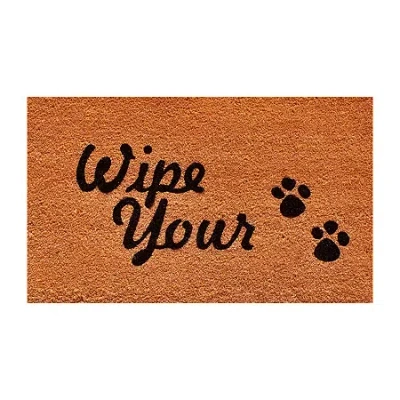 Calloway Mills Wipe Your Paws Outdoor Rectangular Doormat In Brown