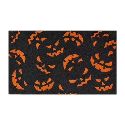 Calloway Mills Scary Pumpkins Outdoor Rectangular Doormat In Multi