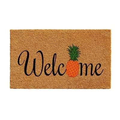 Calloway Mills Pineapple Fun Outdoor Rectangular Doormat In Brown
