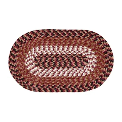 Better Trends Alpine Stripe Braided 4 X 6 Oval Area Rug In Red