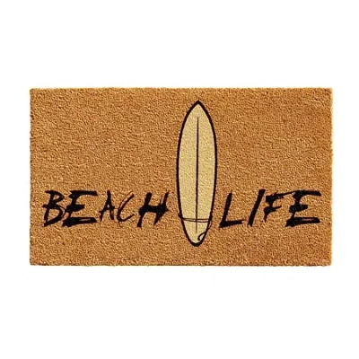 Calloway Mills Beach Life Outdoor Rectangular Doormat In Brown