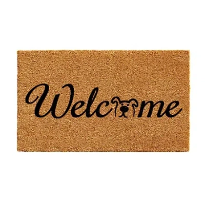 Calloway Mills Doggie Welcome Outdoor Rectangular Doormat In Brown