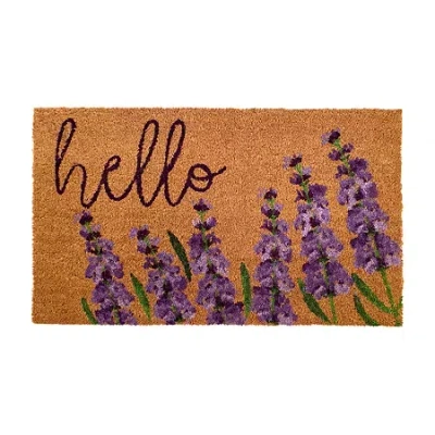 Calloway Mills Lavender Hello Outdoor Rectangular Doormat In Multi