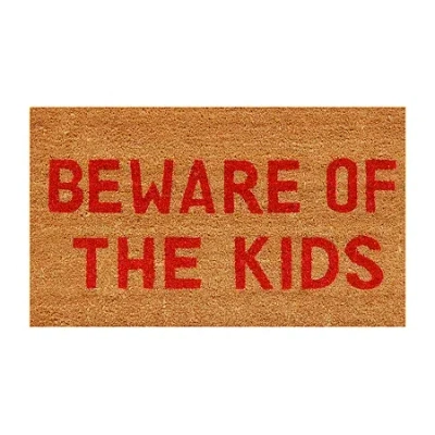 Calloway Mills Beware Of The Kids Outdoor Rectangular Doormat In Multi
