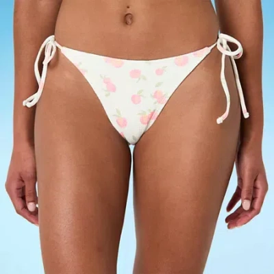 Forever 21 Womens Lined Dots Juniors Bikini Swimsuit Bottom In White