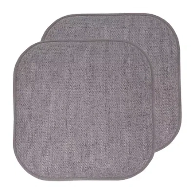 Sweet Home Collection Alexis Memory Foam No Slip Back 16" X 16" Chair Pad Cushion In Gray