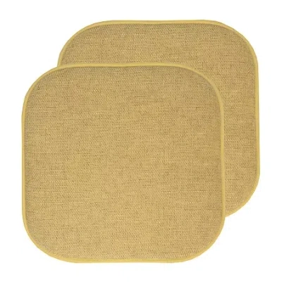 Sweet Home Collection Alexis Memory Foam No Slip Back 16" X 16" Chair Pad Cushion In Yellow