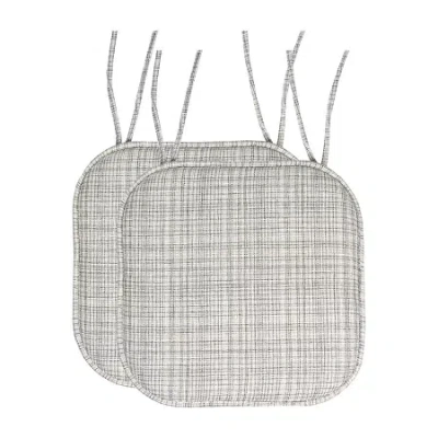 Sweet Home Collection Aria Memory Foam Non-slip Chair Cushion With Ties In Silver
