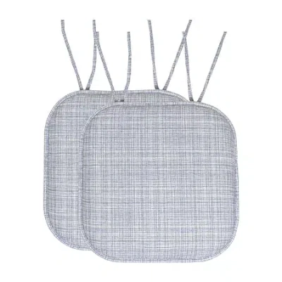 Sweet Home Collection Aria Memory Foam Non-slip Chair Cushion With Ties In Blue