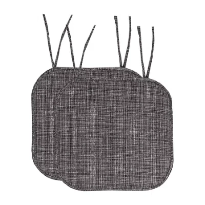 Sweet Home Collection Aria Memory Foam Non-slip Chair Cushion With Ties In Gray