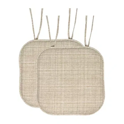Sweet Home Collection Aria Memory Foam Non-slip Chair Cushion With Ties In Sand