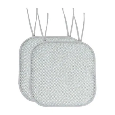 Sweet Home Collection Cameron Memory Foam No Slip Back 16" X 16" Chair Pad Cushion With Ties In Blue