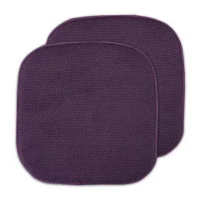 Sweet Home Collection Honeycomb Memory Foam No Slip Back 16" X 16" Chair Pad Cushion In Purple