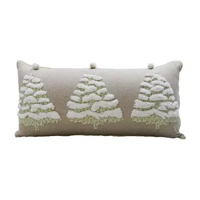 Vibhsa Christmas Tree Lumbar Pillow In Multi