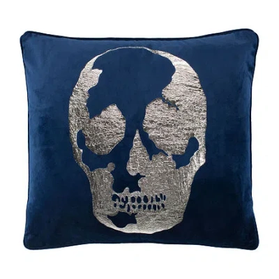 Safavieh Rayen Skull Square Throw Pillow In Blue